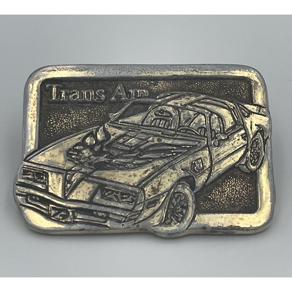 The Unbranded Brand Other - Trans-Am Pontiac Firebird Muscle Car Collectors Vintage Brass Belt Buckle 123